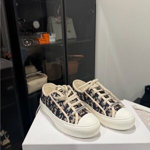 Christian Dior Beige and Blue Sneakers